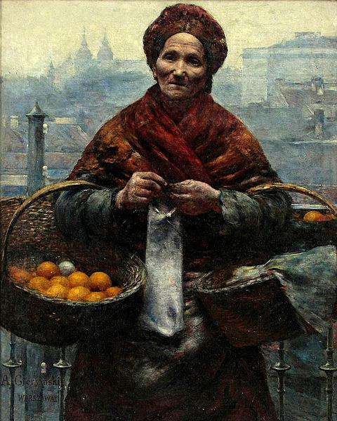 Aleksander Gierymski Jewish woman selling oranges Germany oil painting art